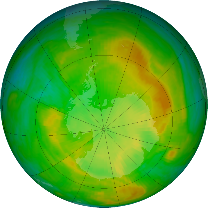 Antarctic ozone map for 04 December 1981